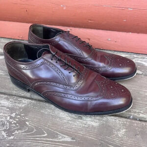 VTG FLORSHEIM The Worthmore Shoe Men's Burgundy Wing Tips Size 10 D India